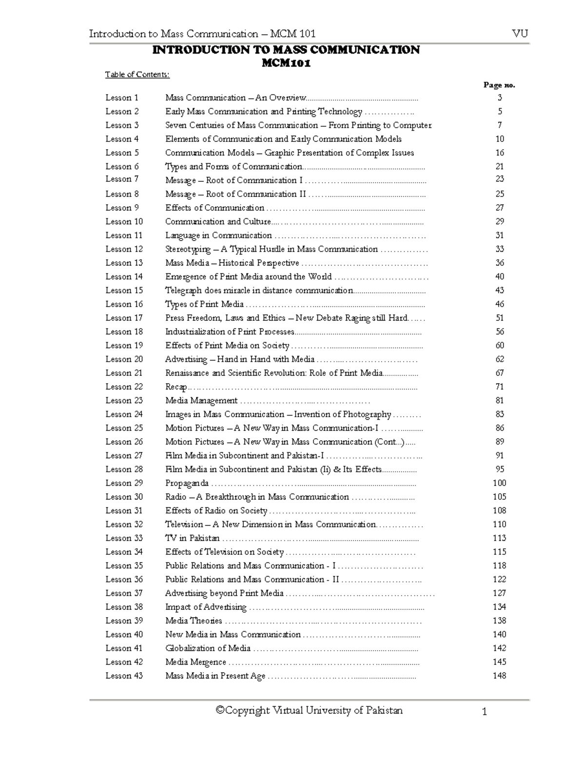 Final Exam Notes: MCM101 - Intro to Mass Communication - Studocu