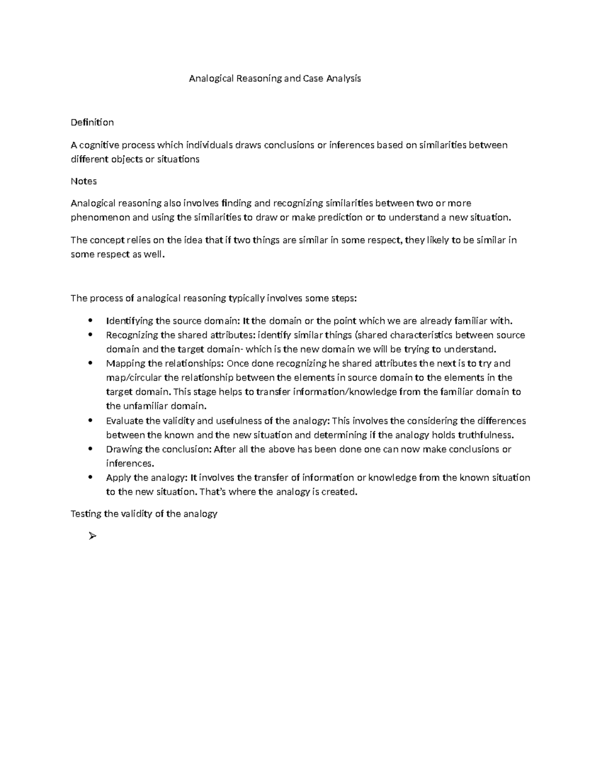 Analogical Reasoning & Case Analysis: Key Concepts & Steps - Studocu
