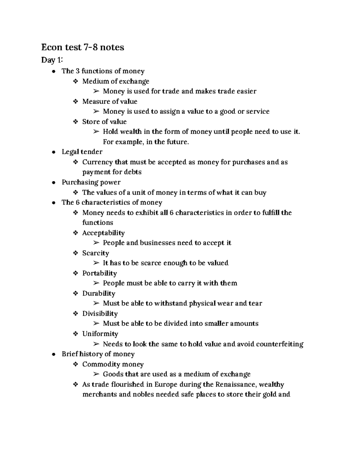 Econ test 7-8 notes - For example, in the future. Legal tender Currency ...