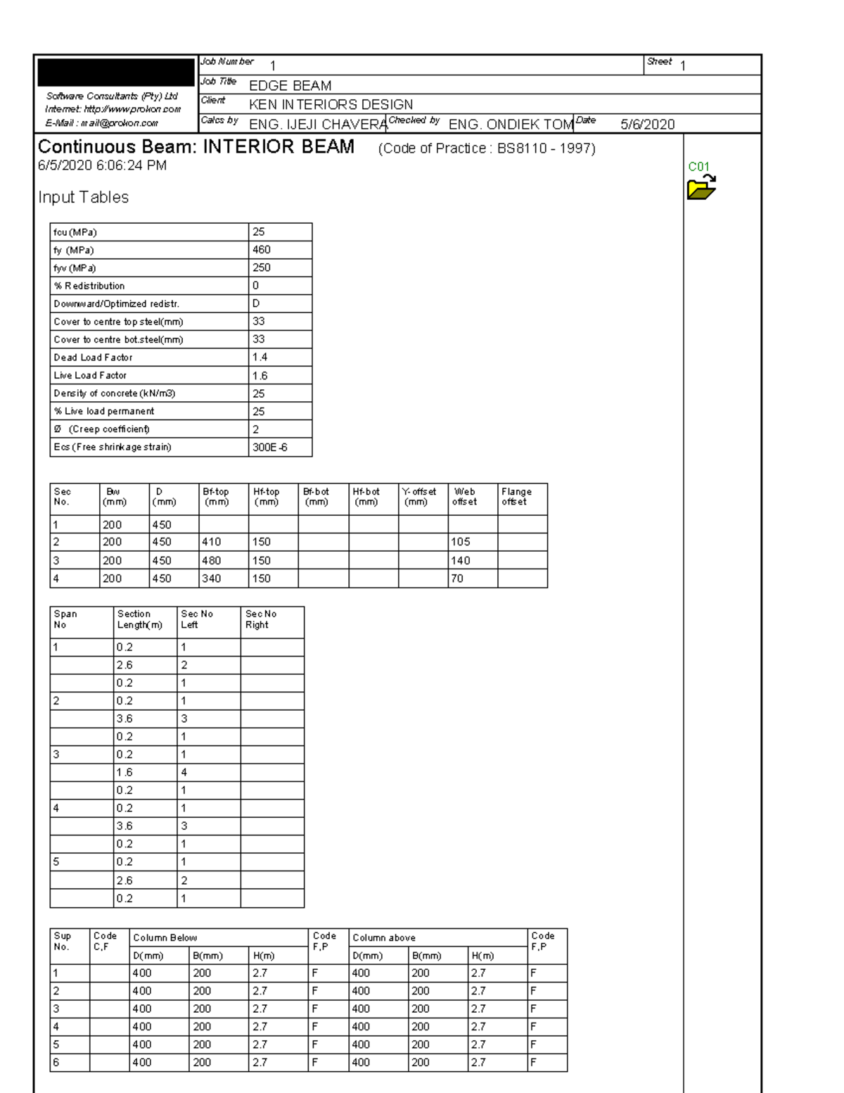 EDGE BEAM - Detailed Engineering Drawings (Code: BS8110-1997) - Studocu