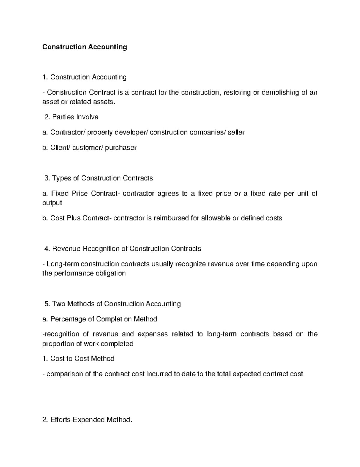 Construction Contract - Construction Accounting Construction Accounting ...