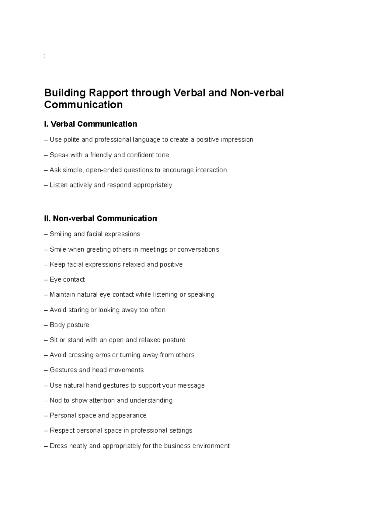 Tmtm - Building Rapport through Verbal Communication Techniques - Studocu