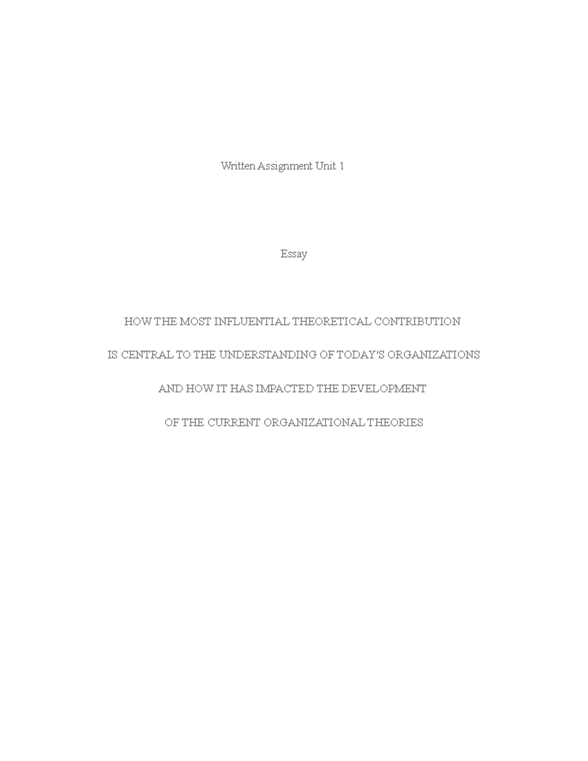 Written Assignment Unit 1Help with Workshop planner - Copy - Written ...
