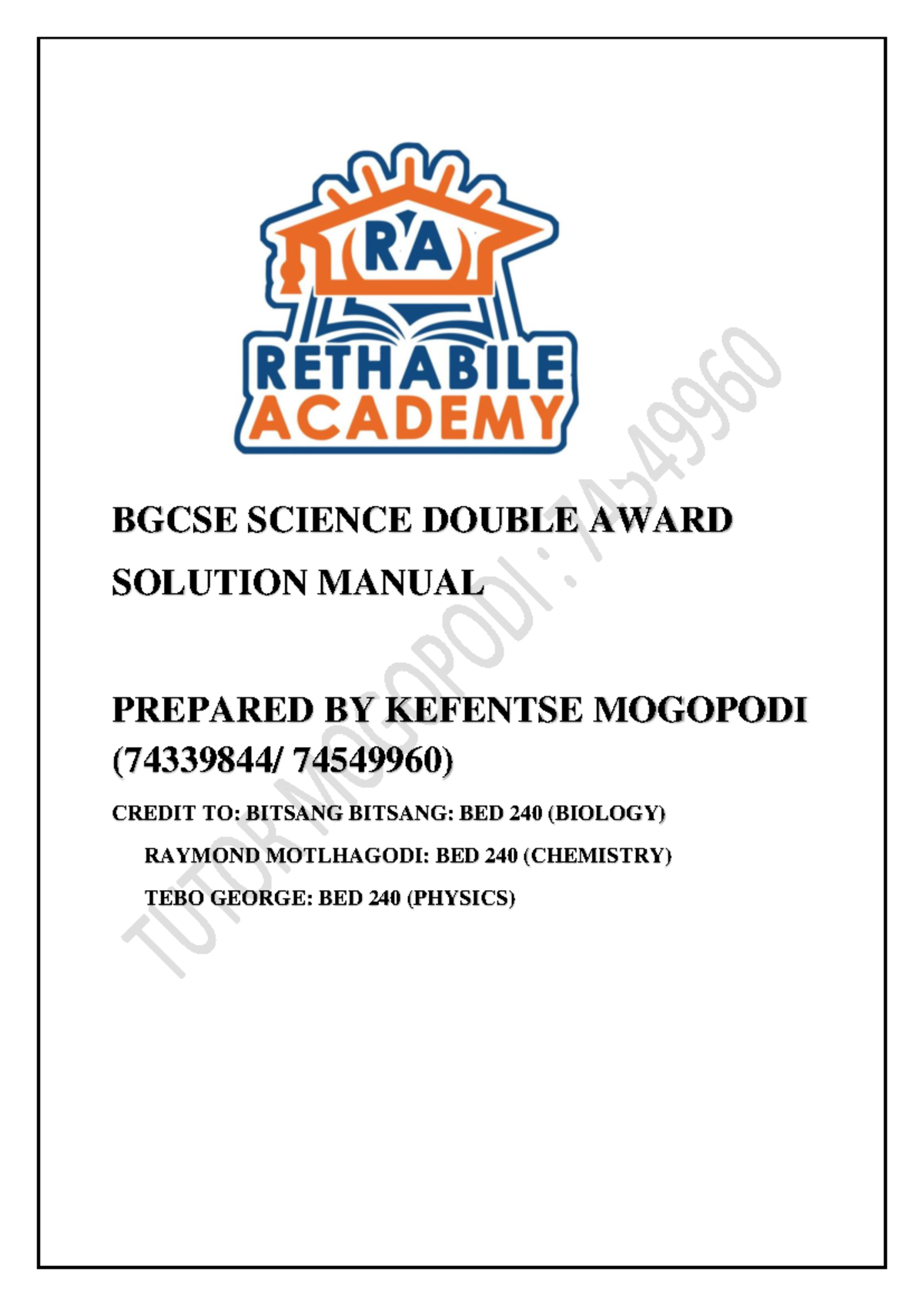BGCSE SDA Solution Manual: Comprehensive Answers for Exam Prep - Document Preview