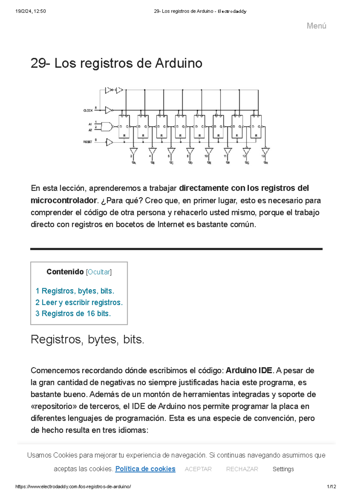 Lección 29: Trabajando con Registros en Arduino - 𝗘𝗹𝗲𝗰𝘁𝗿𝗼𝗱𝗮𝗱𝗱 - Studocu