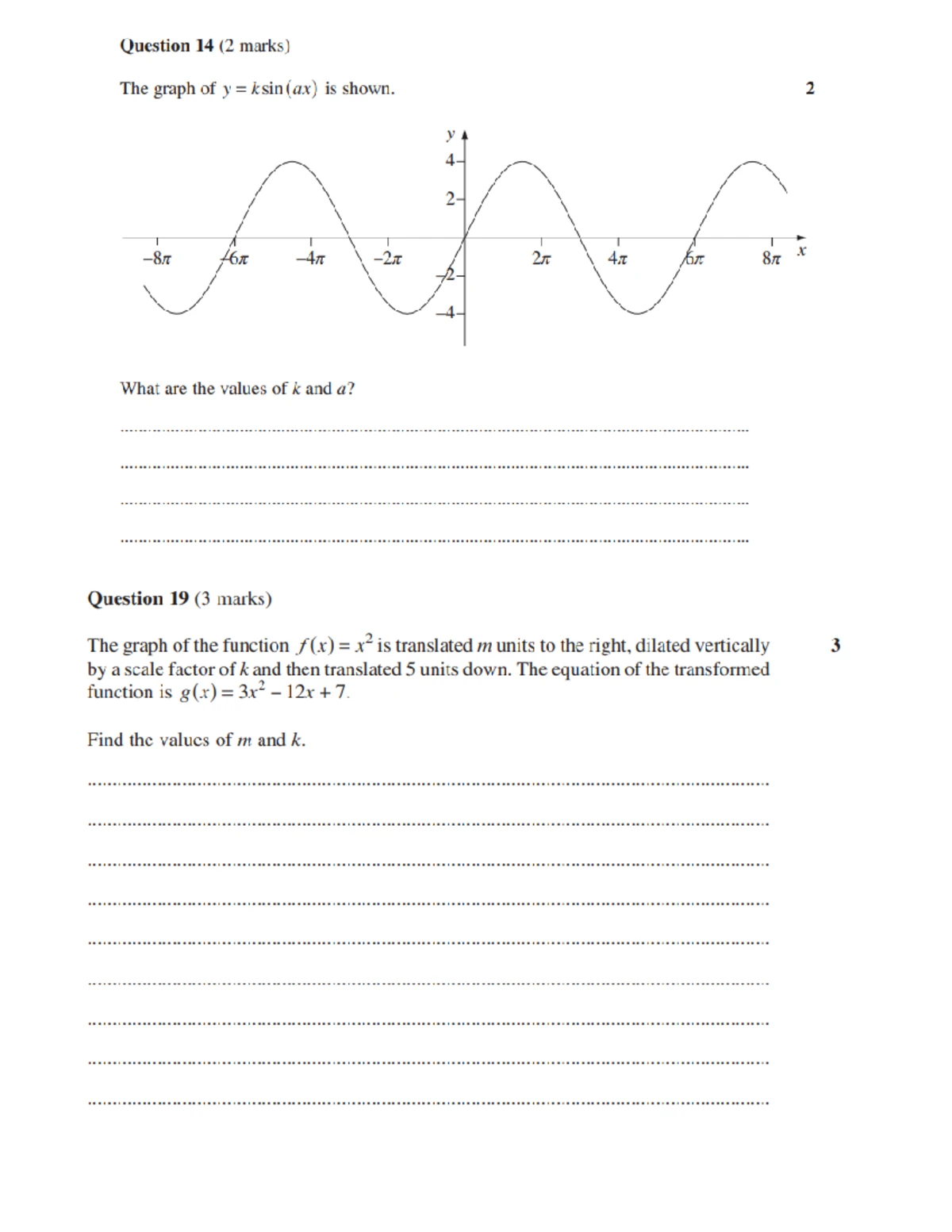 Year 7 Mathematics Algebraic Techniques Practice Test 1 - Studocu