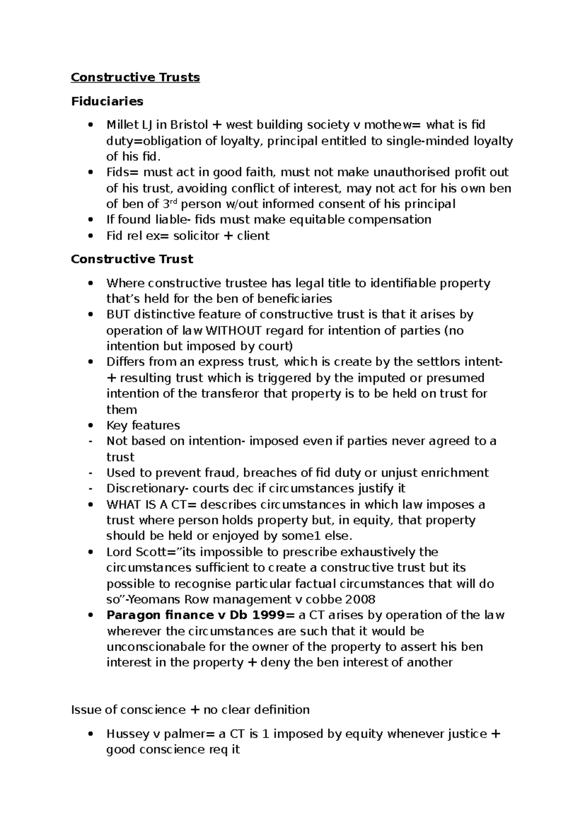 Constructive Trusts: Key Principles and Case Law Analysis (LAW 101 ...