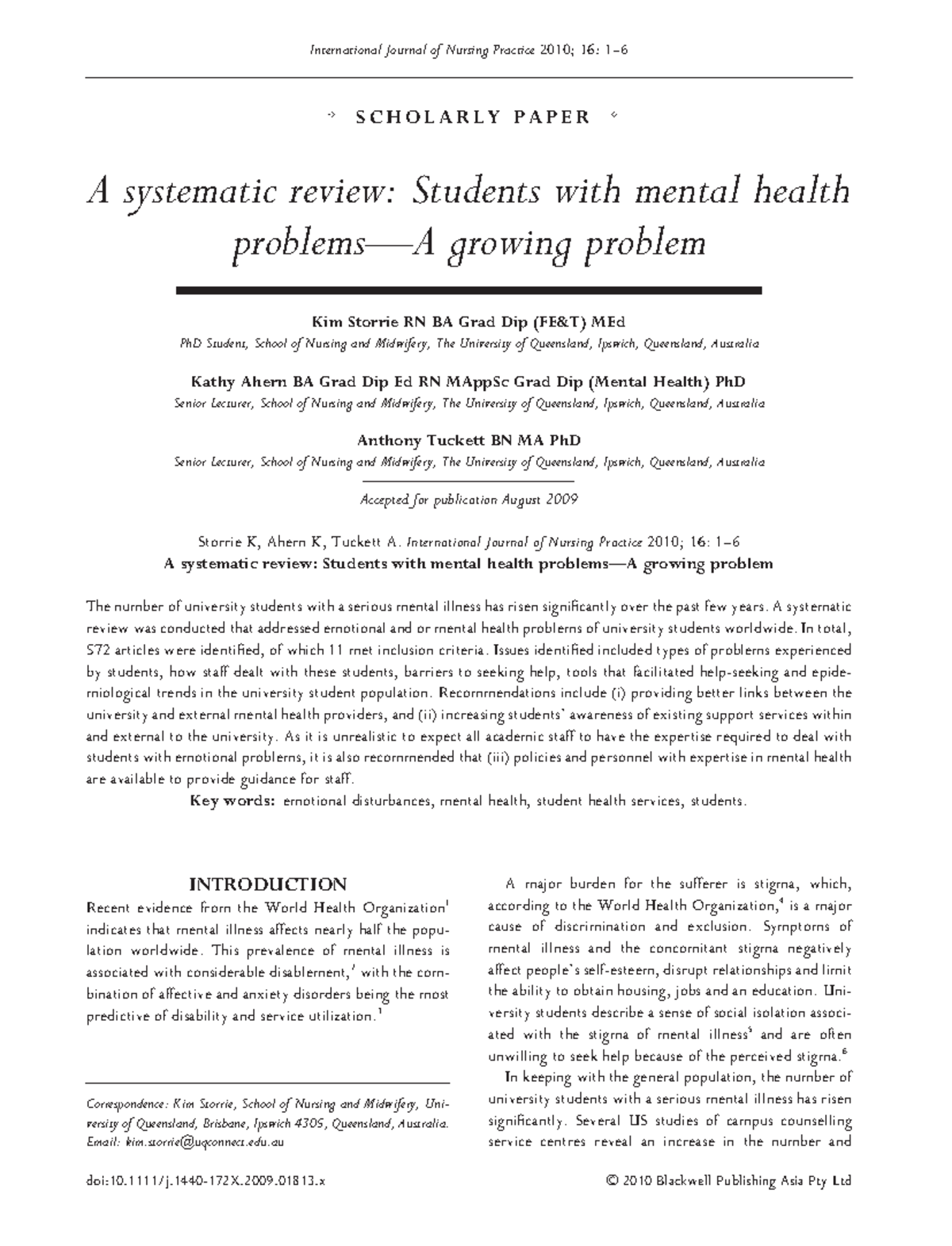 Systematic Review of Mental Health Issues Among University Students ...