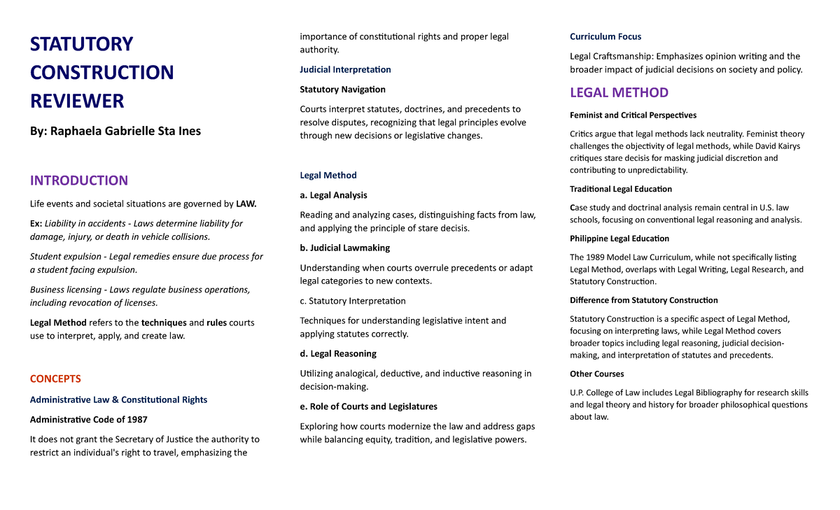 Statutory Construction Reviewer Chapters 1-8 - STATUTORY CONSTRUCTION ...