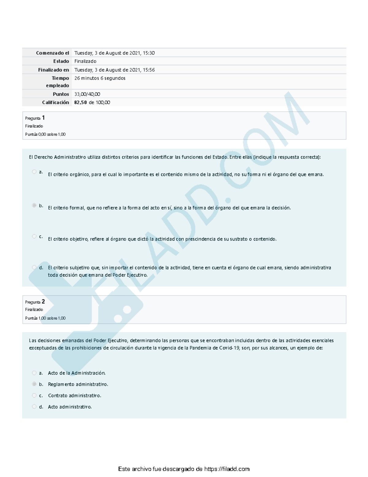 Final Exam Agosto 2021 - Derecho Constitucional y Administrativo - Studocu