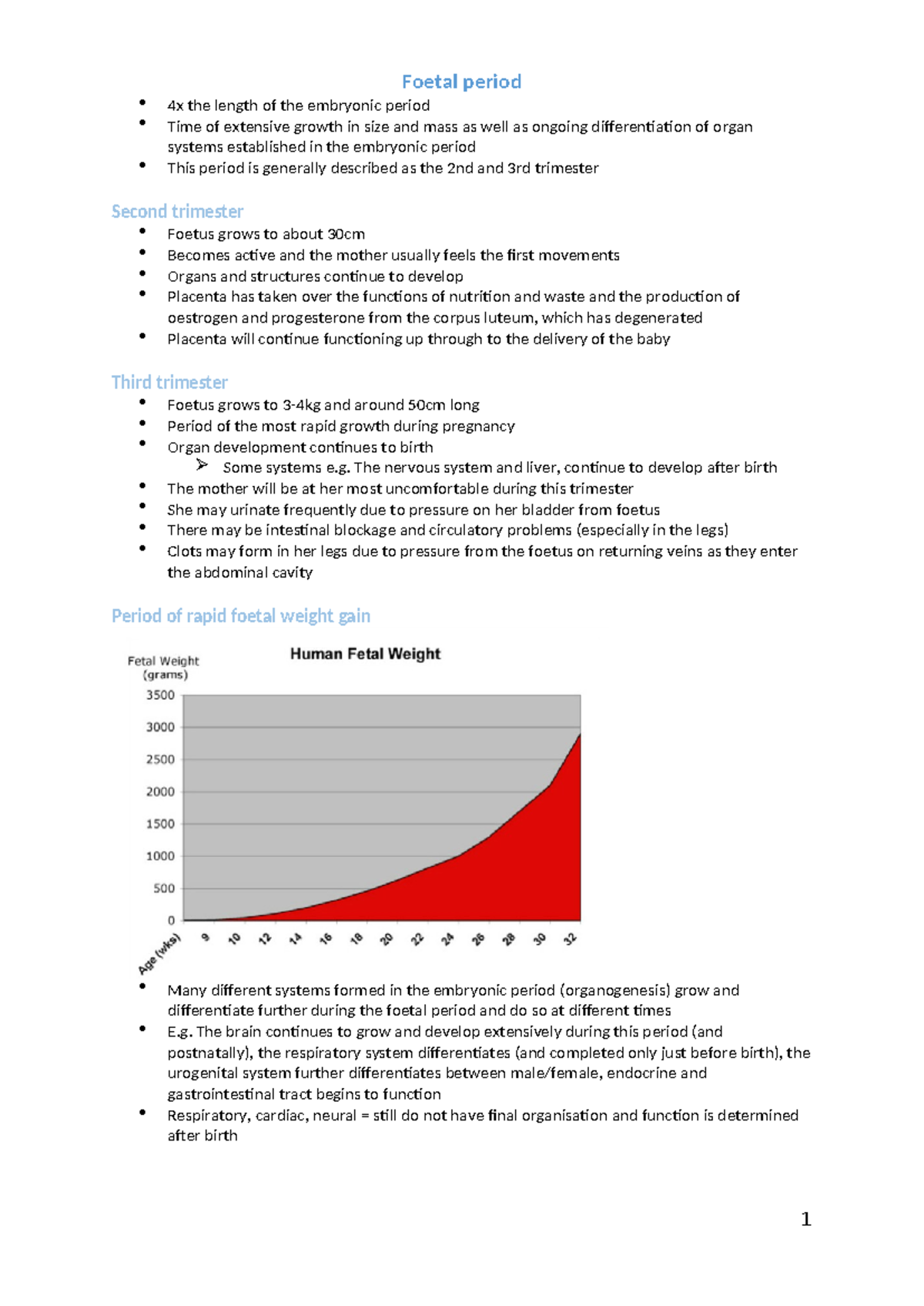 Foetal Development Overview: Key Insights from Week 7 (BIO 101) - Studocu
