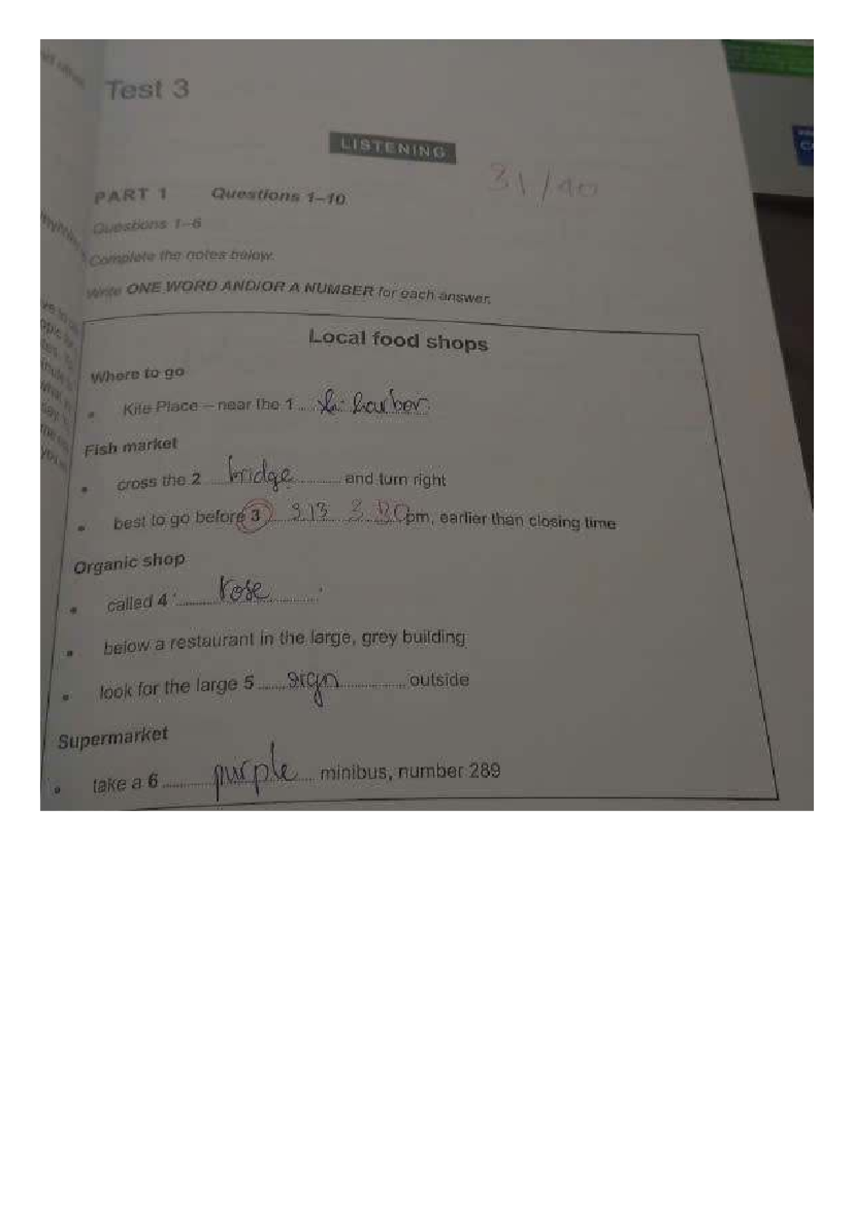 Cam 19 - Listening Test 3: Complete Notes and Questions - Studocu