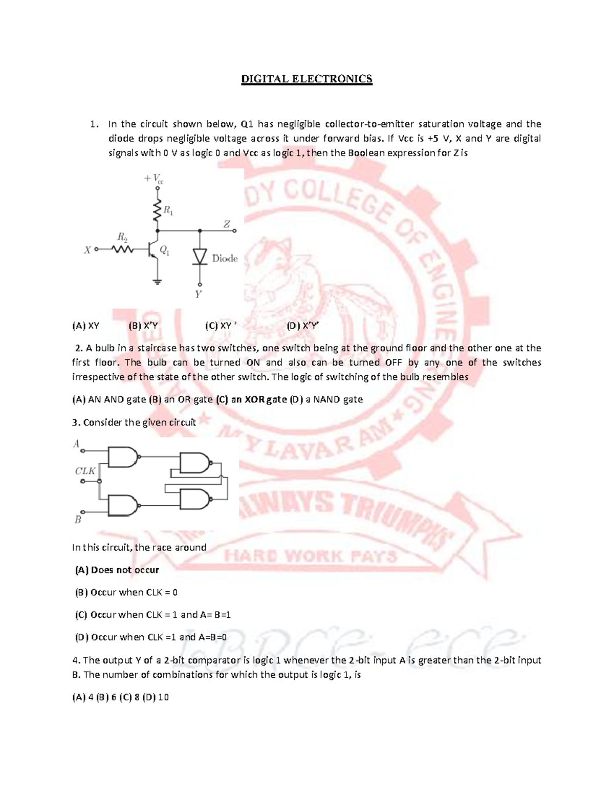 Digital Electronics: Comprehensive Study for EE 301 Final Exam - Studocu