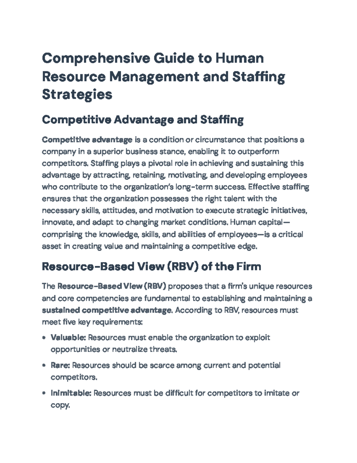 Comprehensive Guide to HR Management & Staffing Strategies for ...