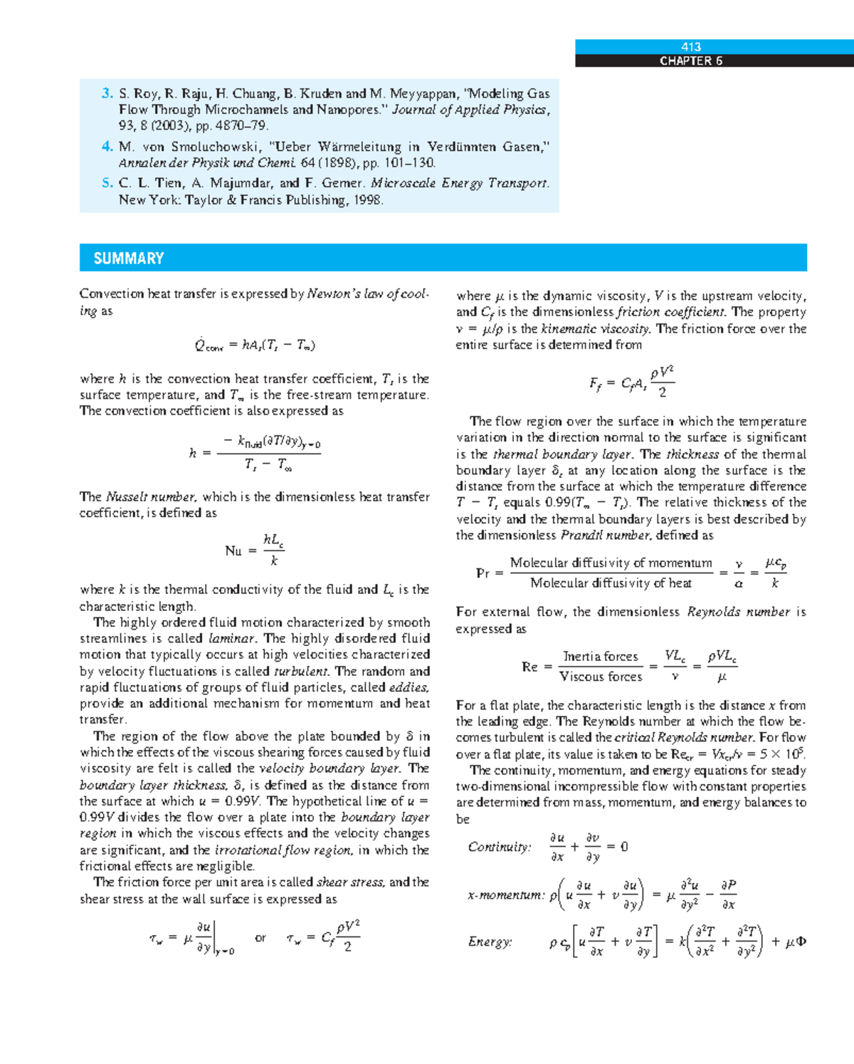 413 MIDTERM CHAPTER 6: Convection Heat Transfer and Fluid Dynamics ...