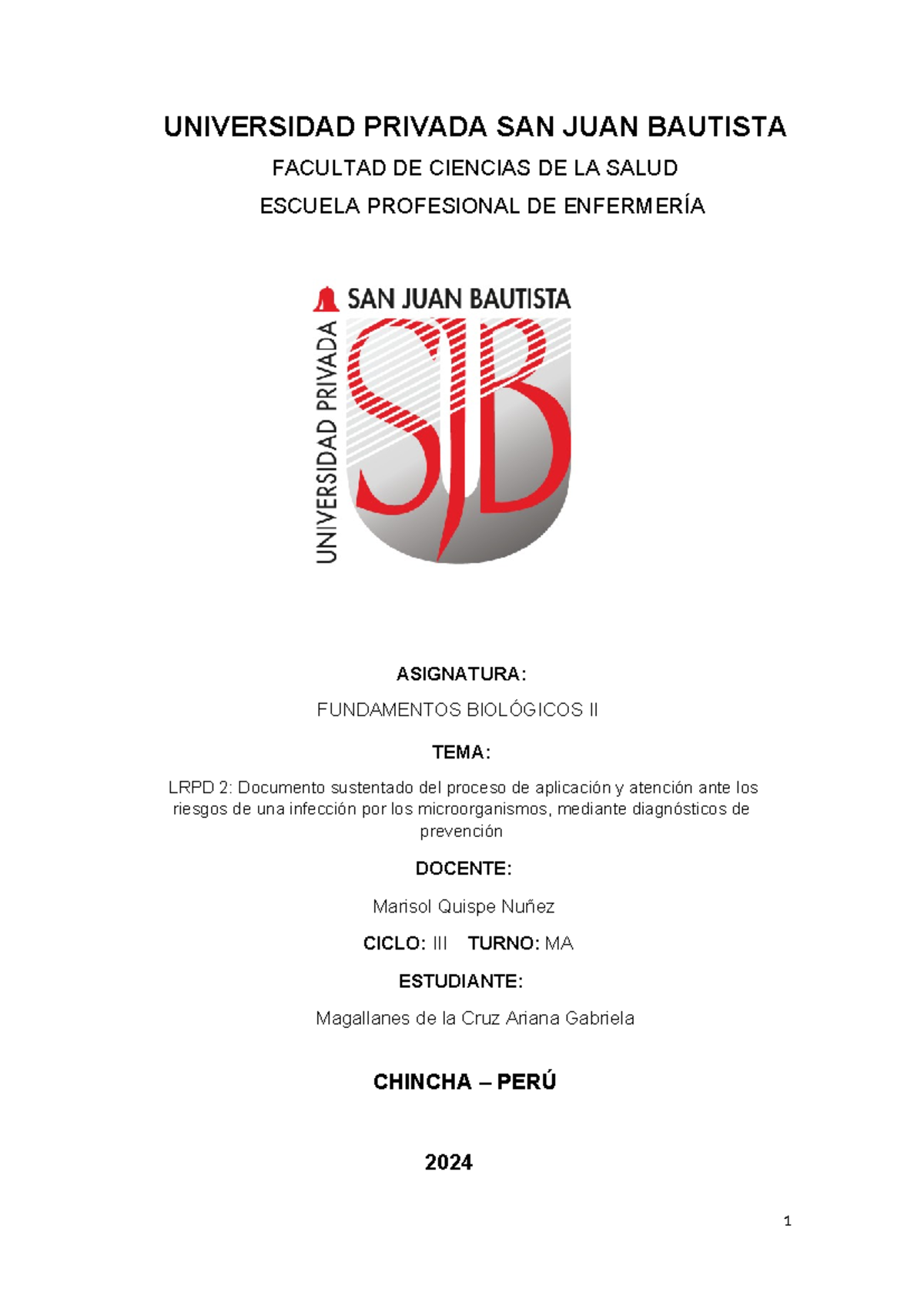 LRPD 2: Análisis de Prevención de Infecciones por Microorganismos - Studocu