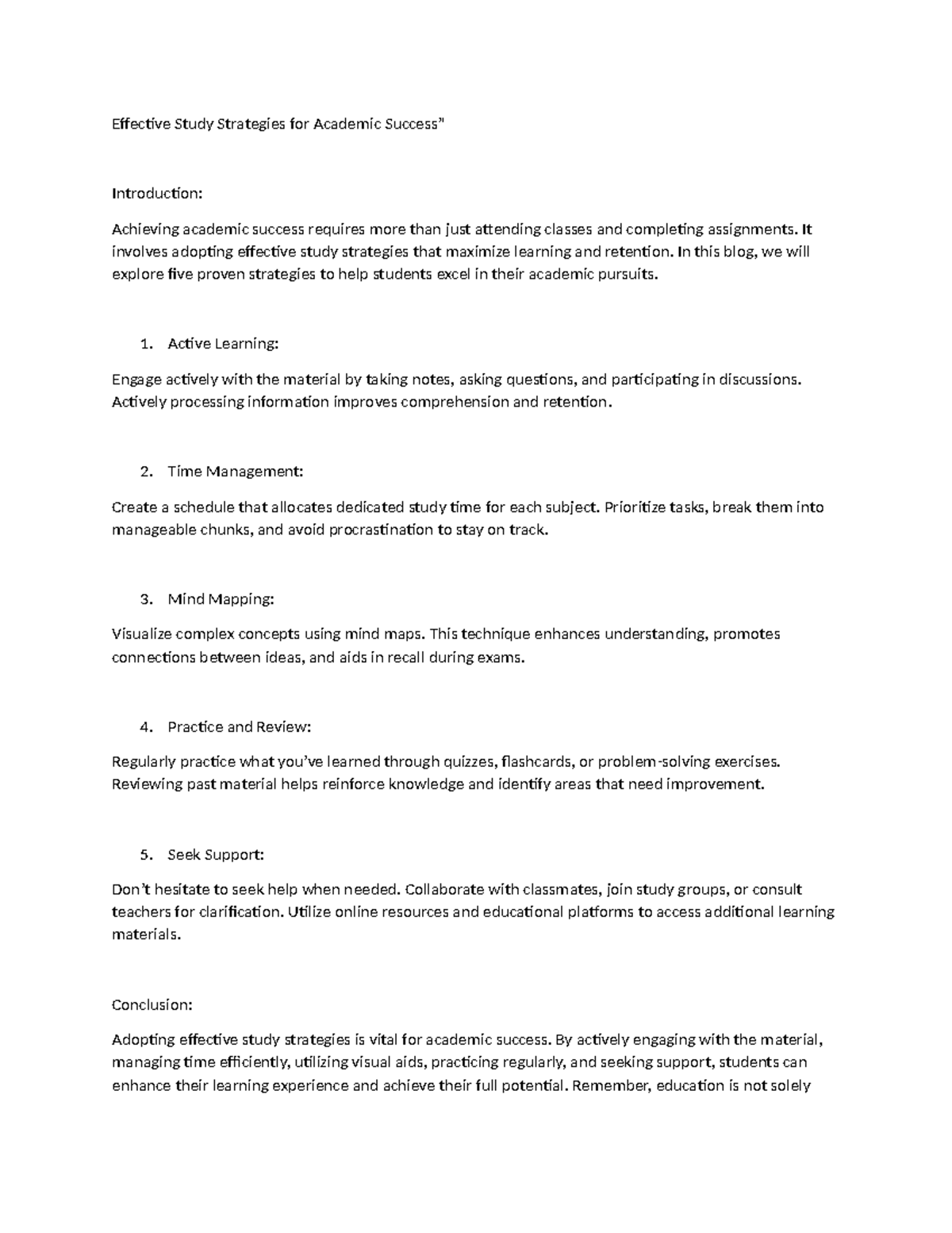 Education blog - Effective Study Strategies for Academic Success ...