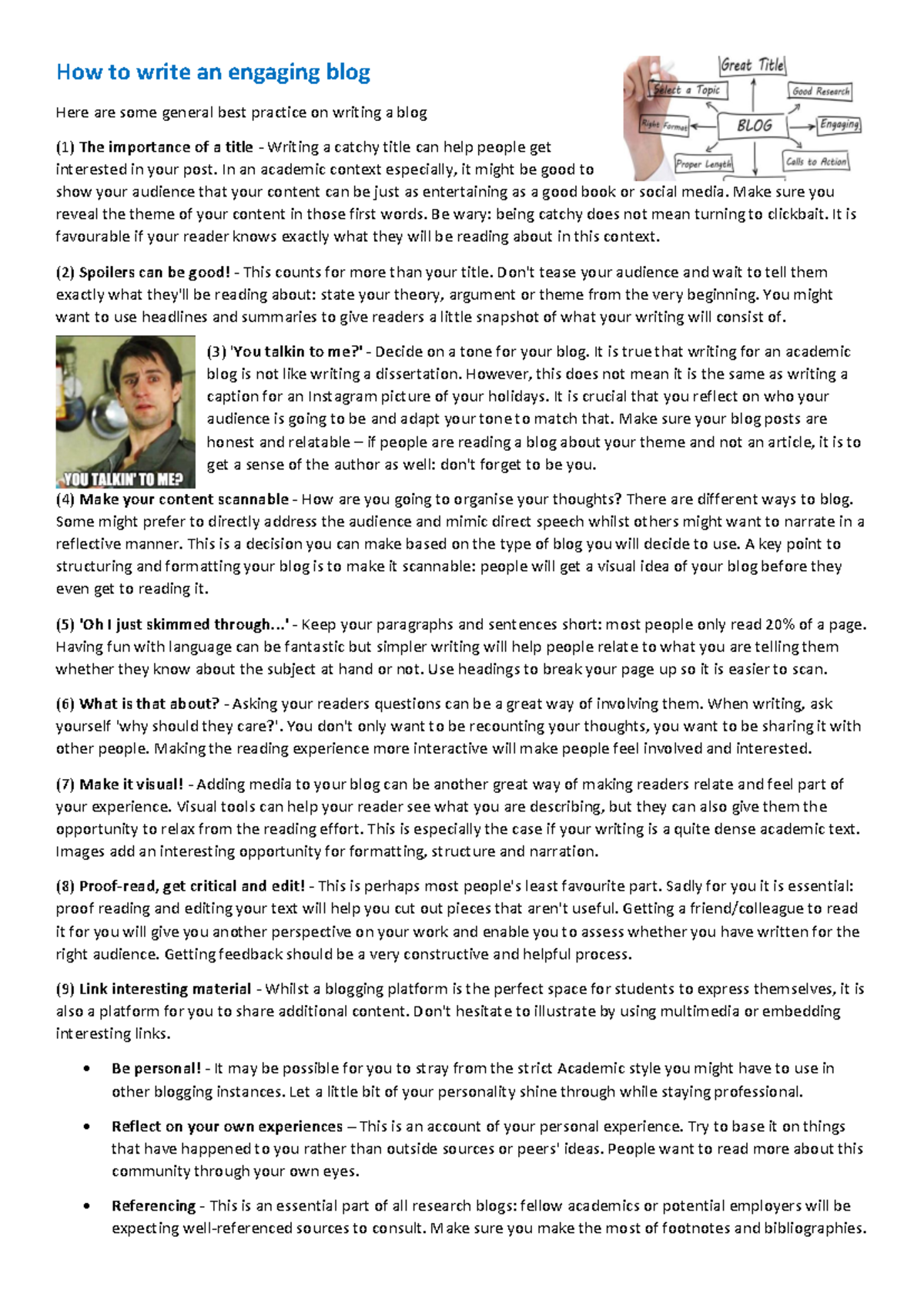 Engaging Blog Writing Tips for Academic Coursework (ENG 101) - Studocu