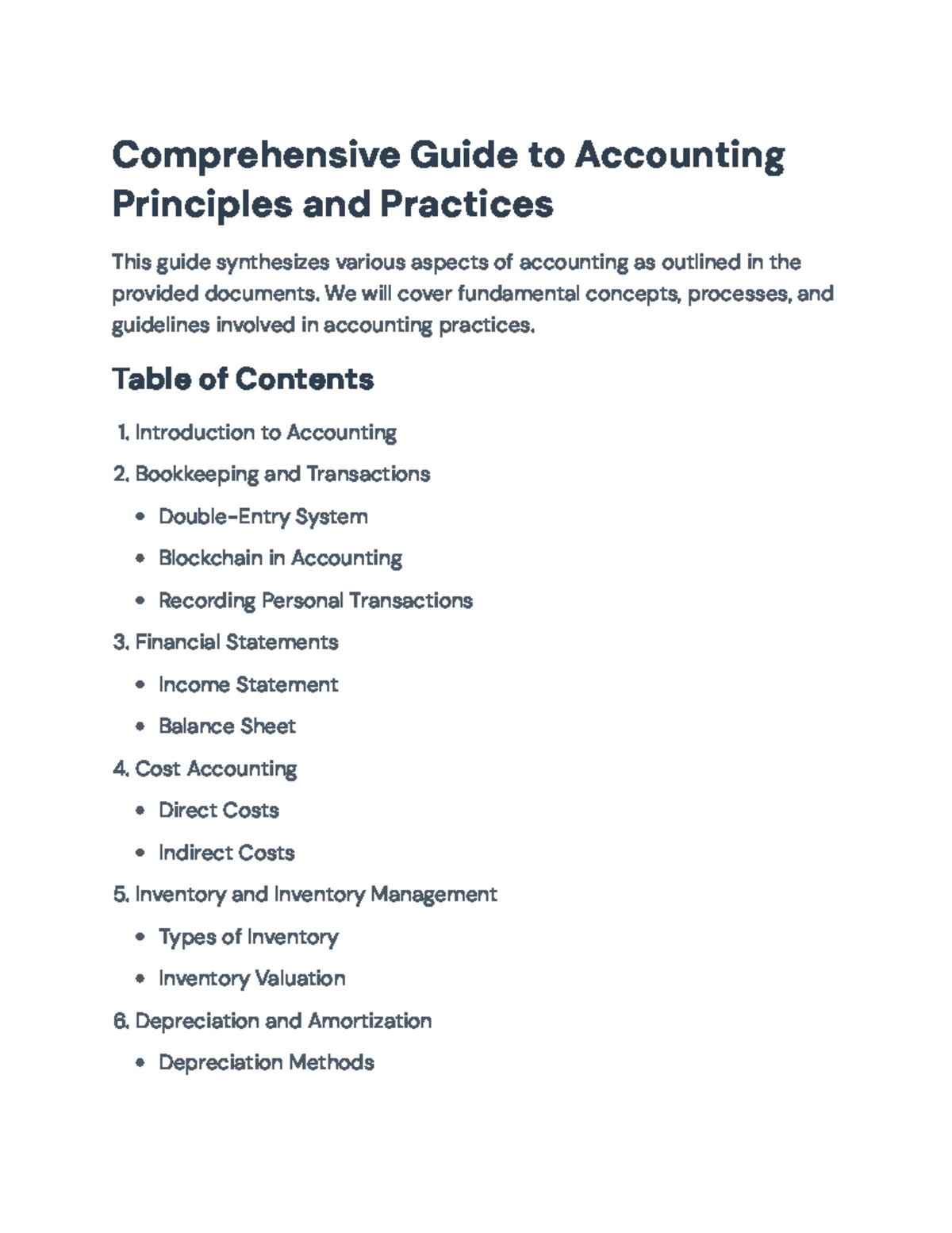 Comprehensive Guide to Accounting Principles and Practices (ACCT 101 ...