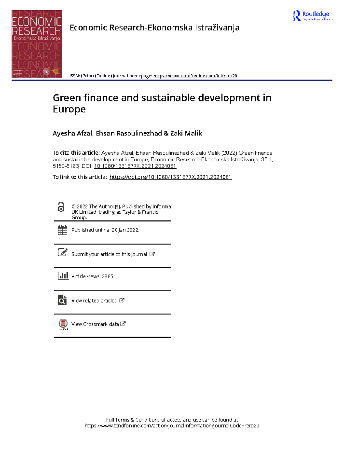 Green Finance & Sustainable Development in Europe: An Analysis - Studocu