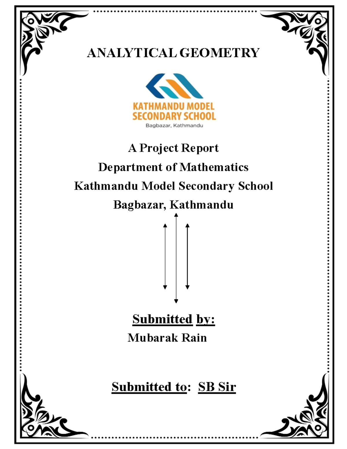 Analytical Geometry Project Report - Grade XI Mathematics - Studocu