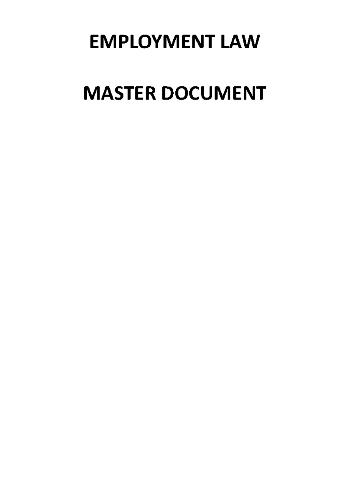 Unfair Dismissal Study Notes - Employment Law Topic (EL-302) - Studocu