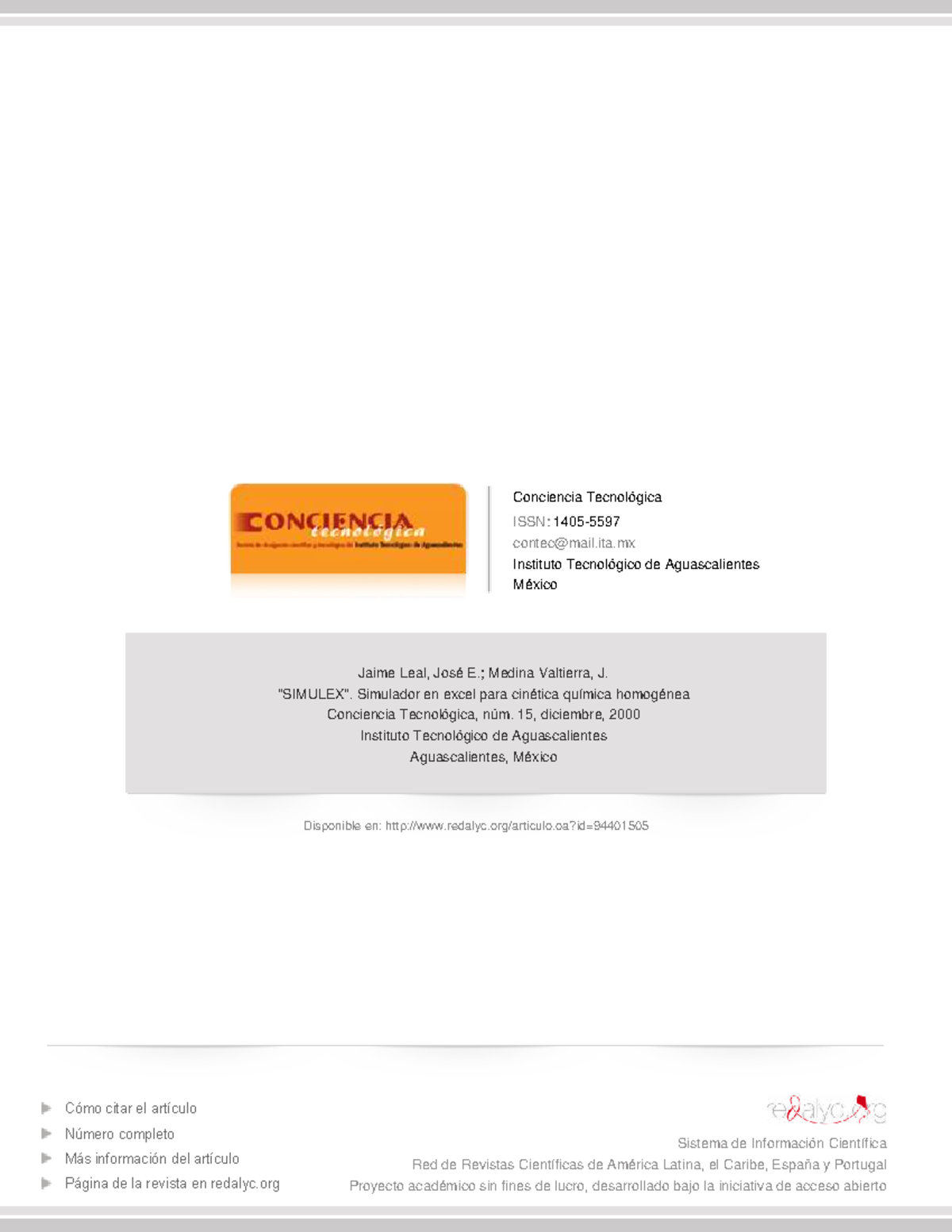 Simulex: Excel Simulator for Homogeneous Chemical Kinetics Analysis ...