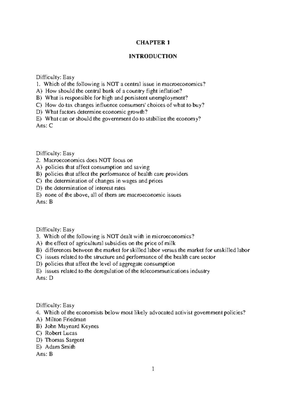 TBCH01 - Test bank chapter 1 - CHAPTER 1 INTRODUCTION Difficulty: Easy ...