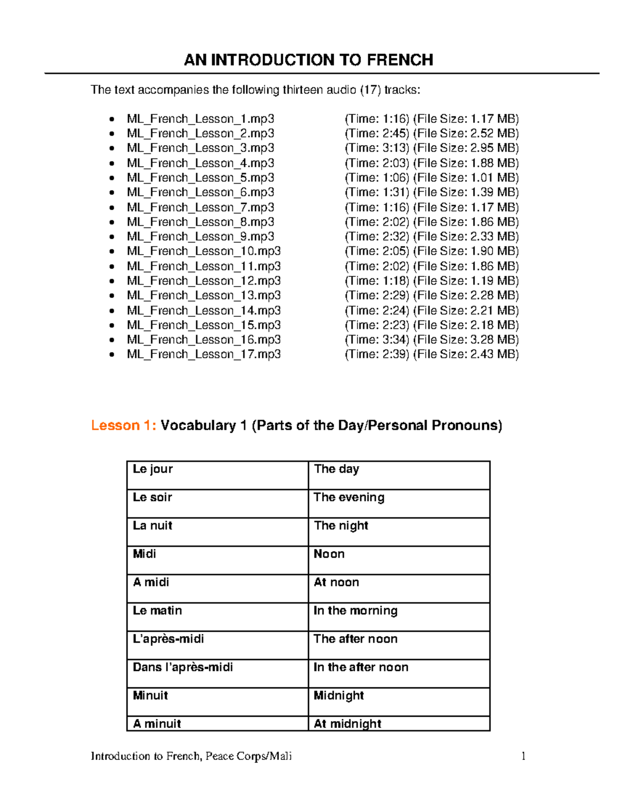 ML French Language Lessons: Comprehensive Study Guide with Audio Tracks ...