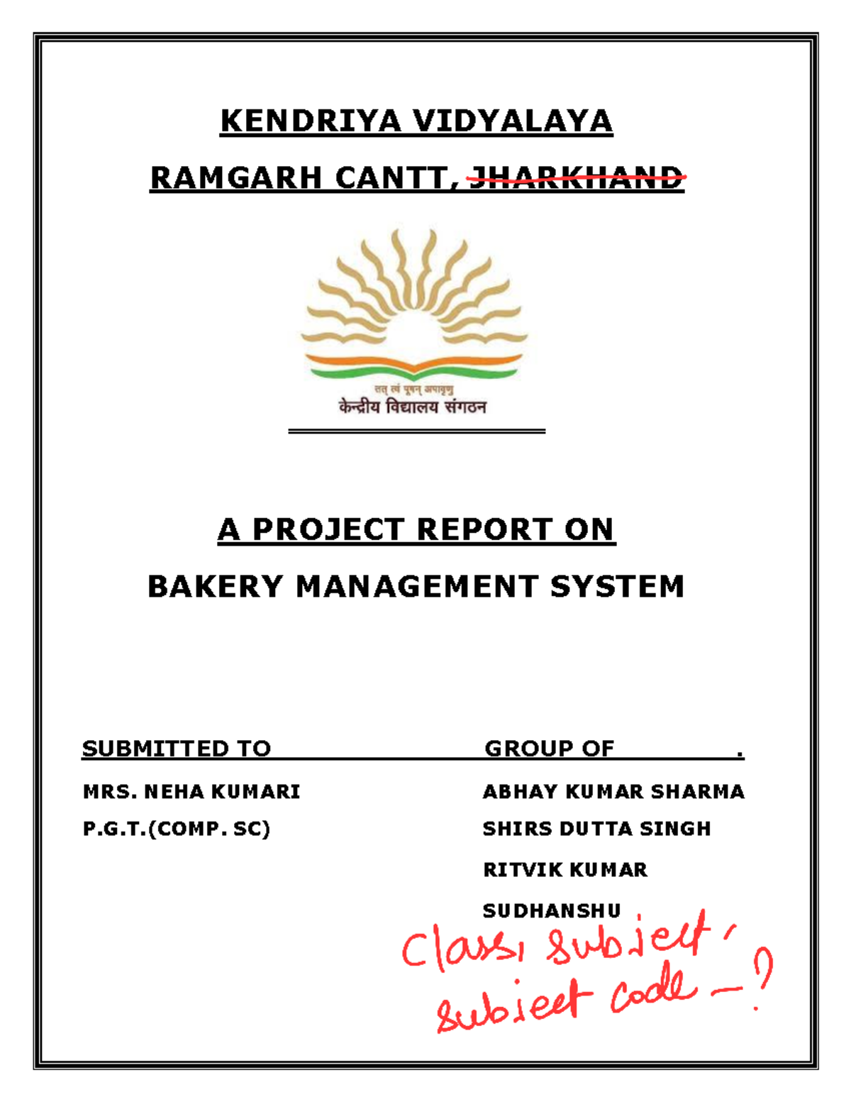 Project Report on Bakery Management System for Class XII A - Studocu
