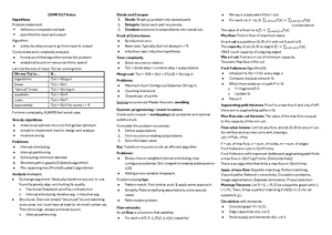 COMP3027 Final Exam Double-Sided One Page Notes on Algorithms - Studocu