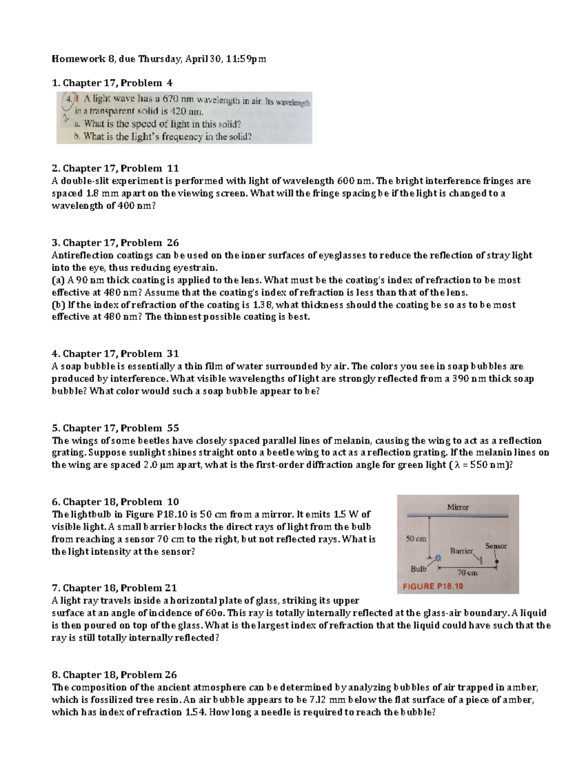 Homework 8: Detailed Solutions for Chapters 17-18 Problems - Studocu