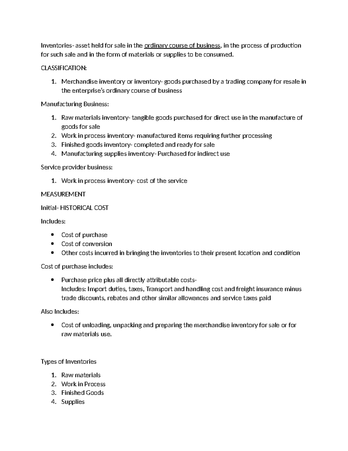 Inventories Classification and Measurement: A Comprehensive Guide - Studocu