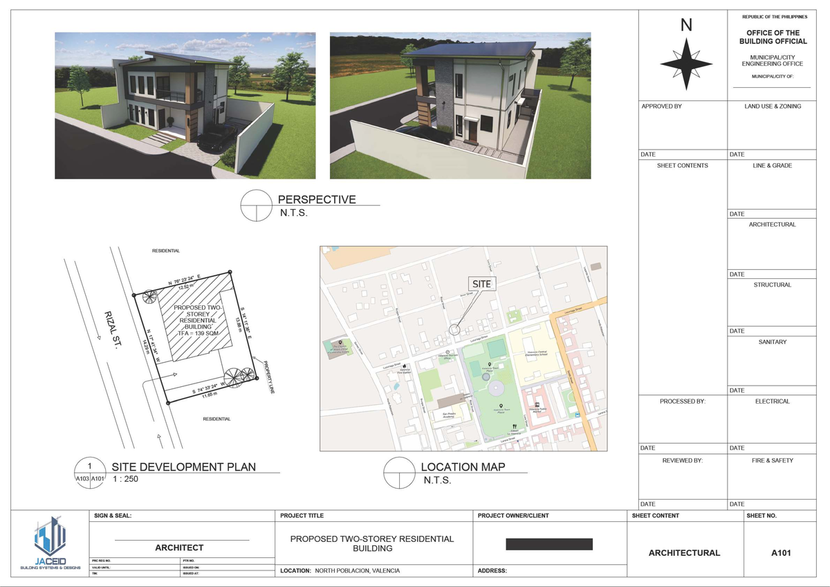 Proposed Two-Storey Residential Building Plans (A105) - Studocu
