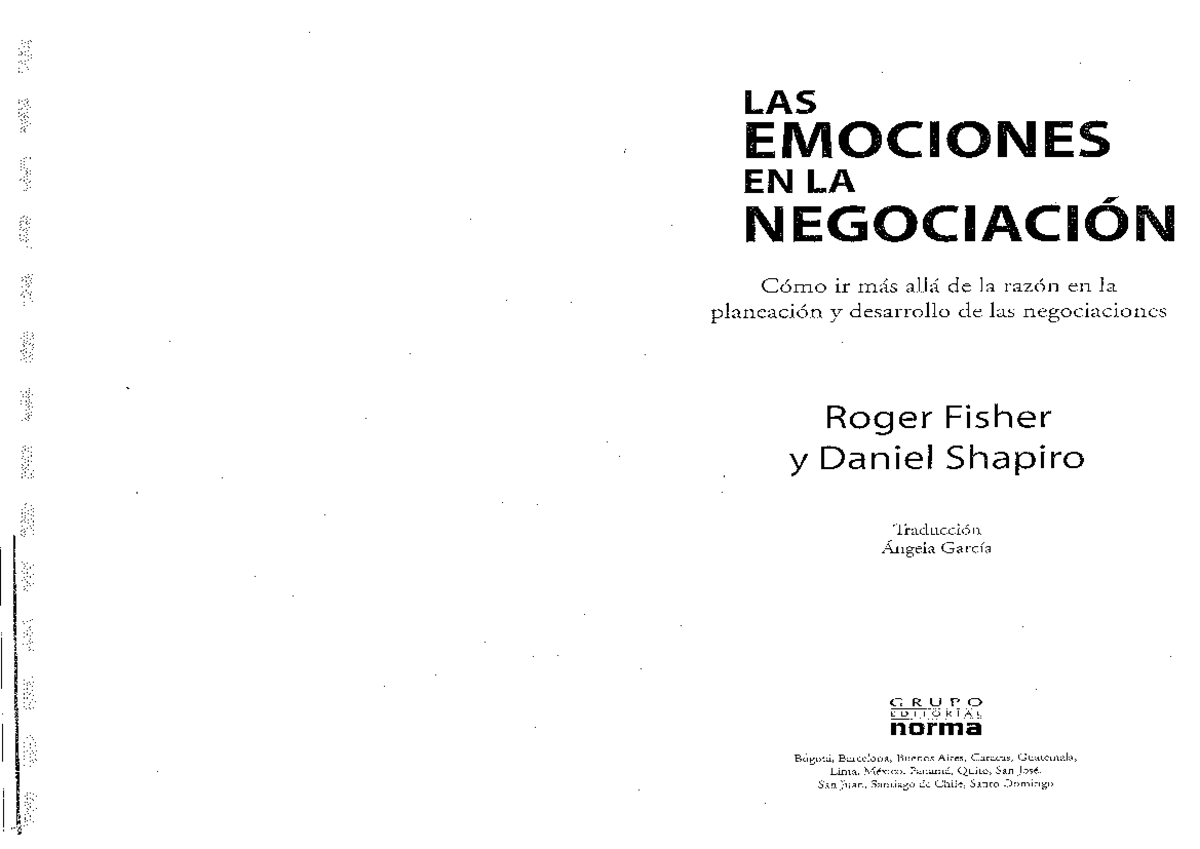 Las Emociones En La Negociacion Roger Fisher