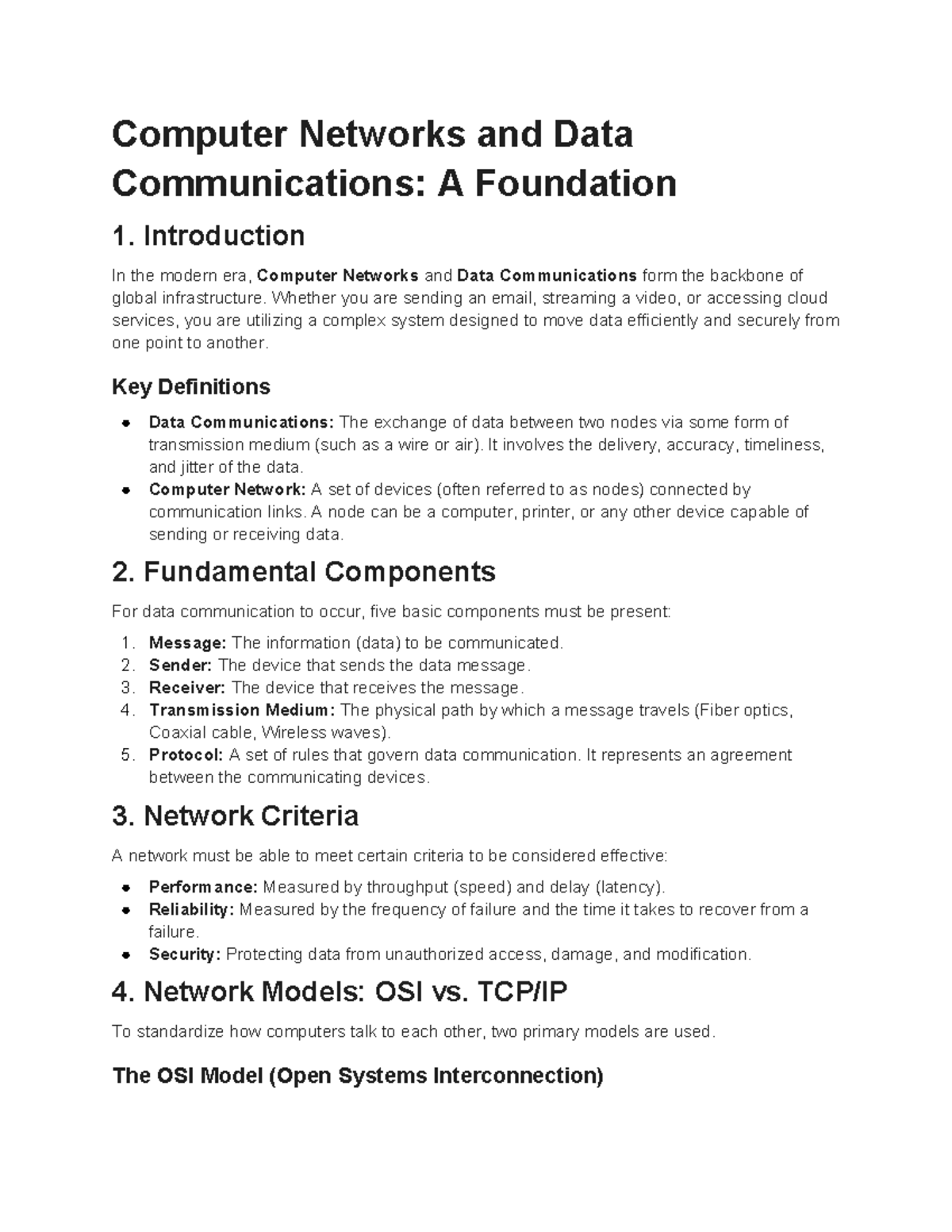 Introduction to Computer Networks: A Foundation (CND 101) - Studocu