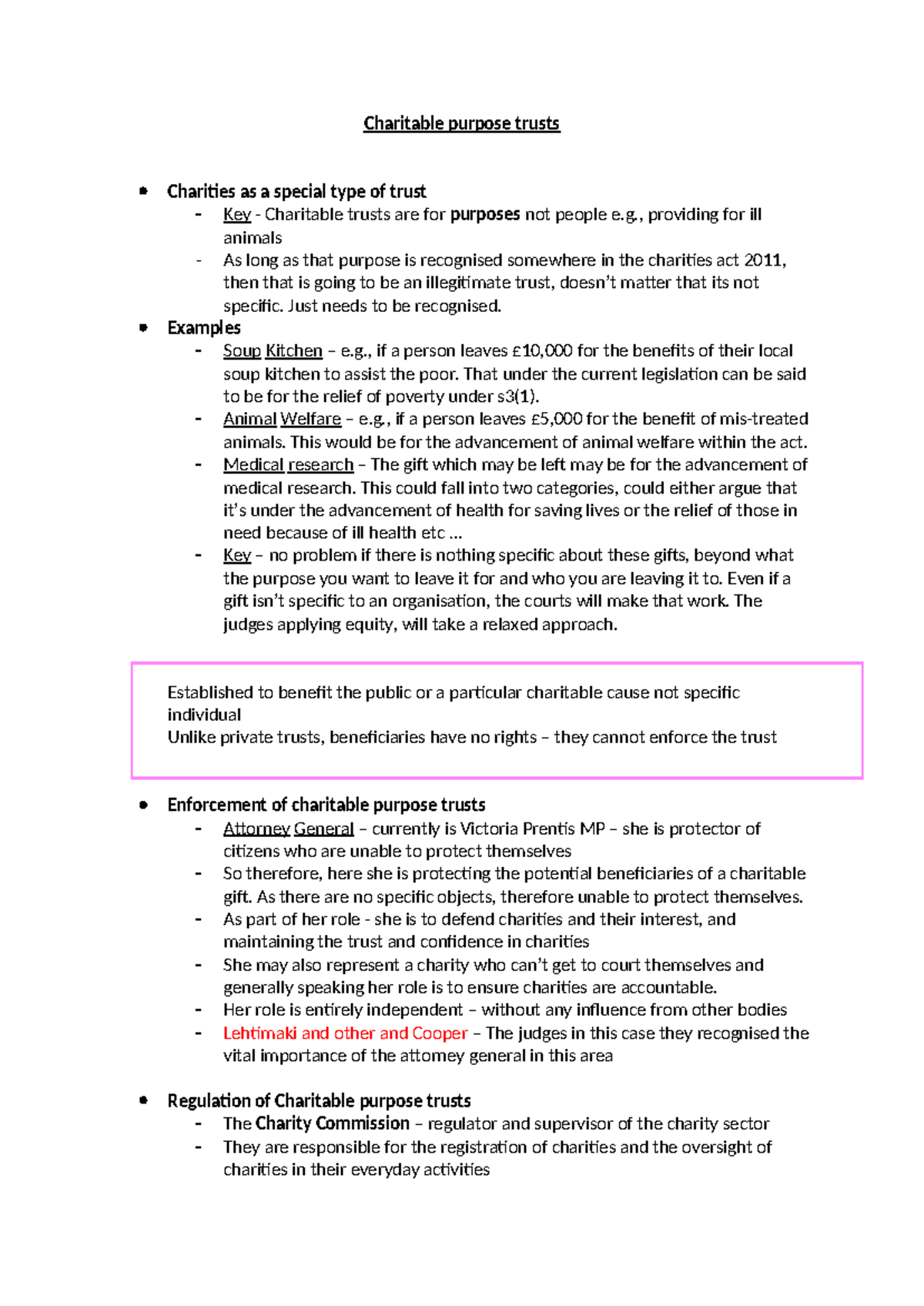 Charitable Purpose Trusts: Key Concepts and Legal Framework Analysis ...