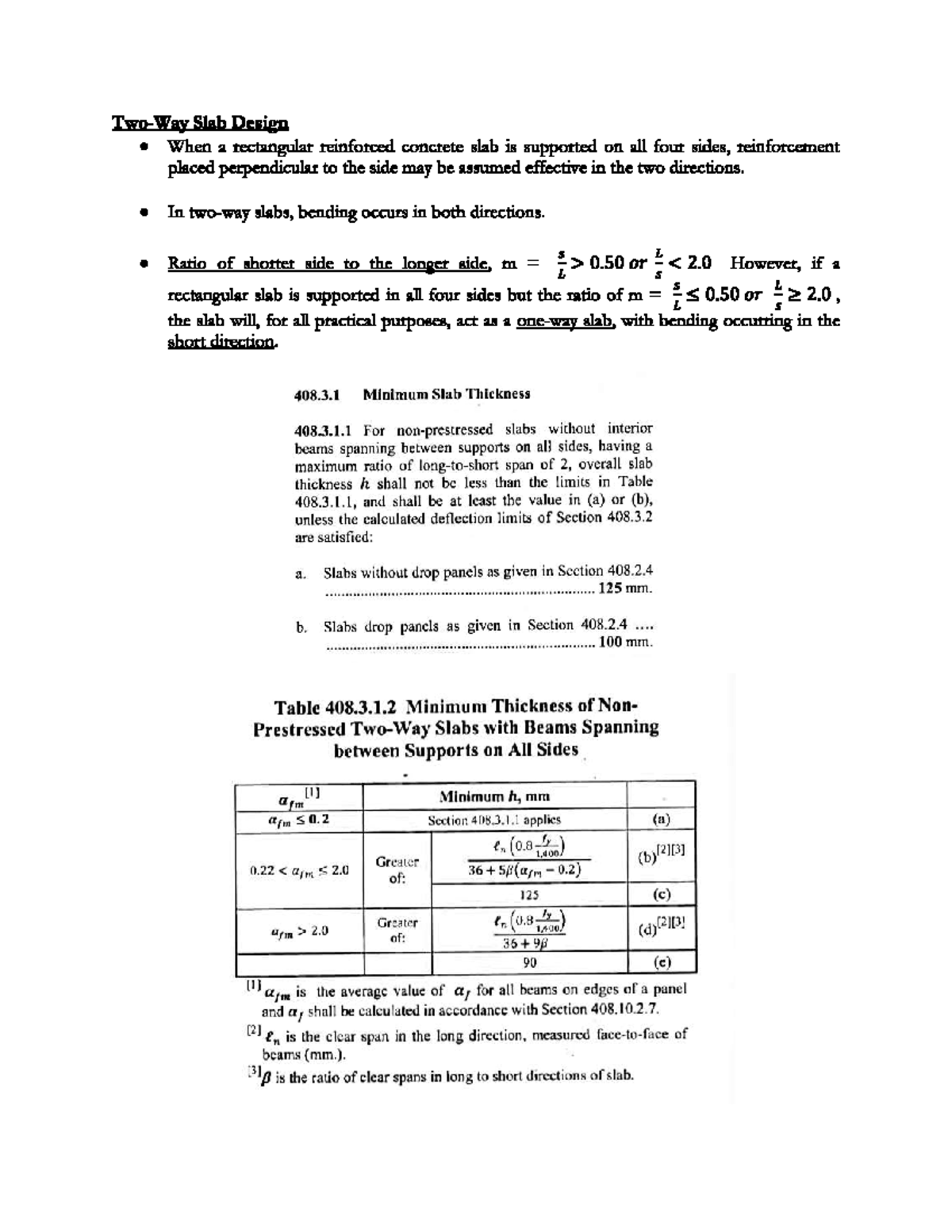 2-Way Slab Design Specifications for Reinforced Concrete - Studocu