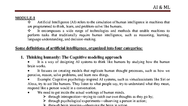 AI & ML 1st Module: Understanding Artificial Intelligence Concepts ...