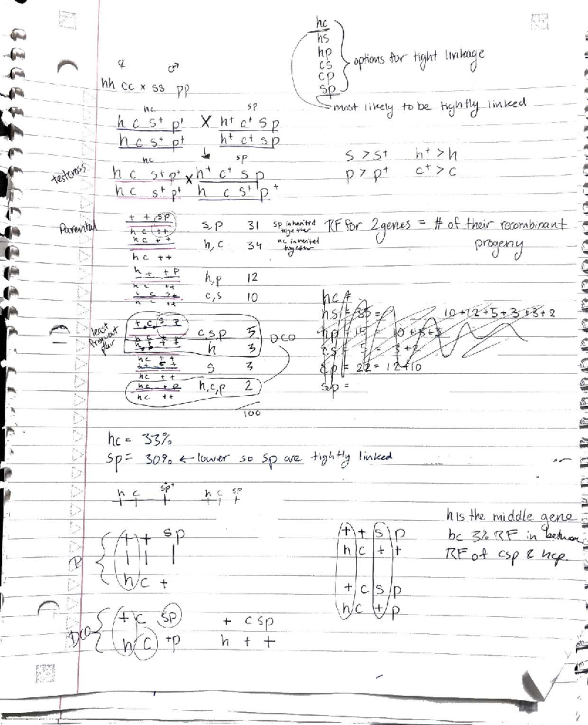 CS Notes on Linkage and Crossovers in Progeny (2025) - Studocu