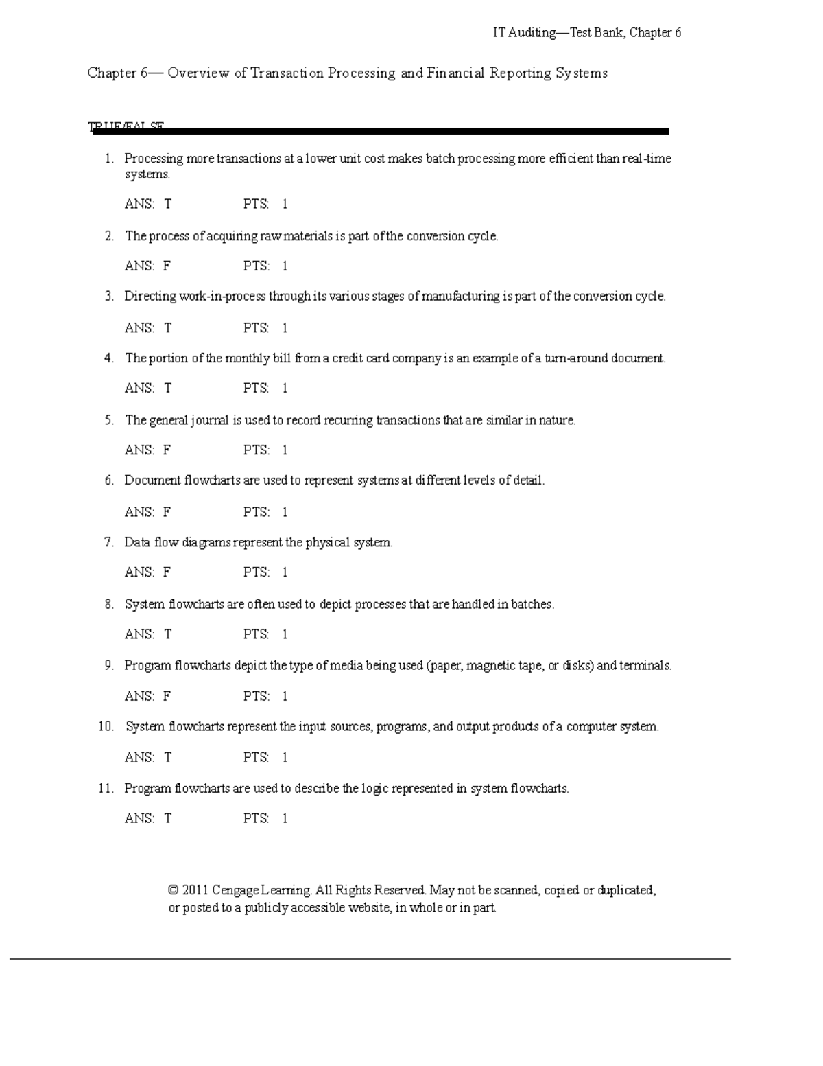 IT Bank, Chapter 6: Overview of Transaction Processing Systems - Studocu