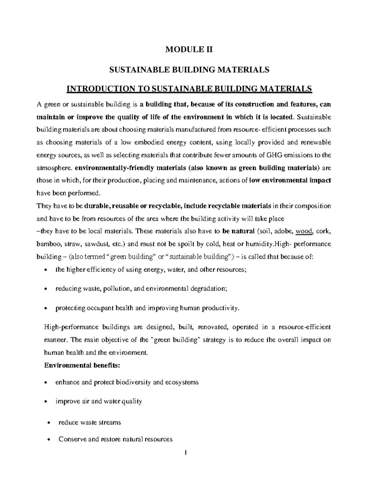 Module II SC - Sustainable Construction Notes: 2019 Scheme Overview ...