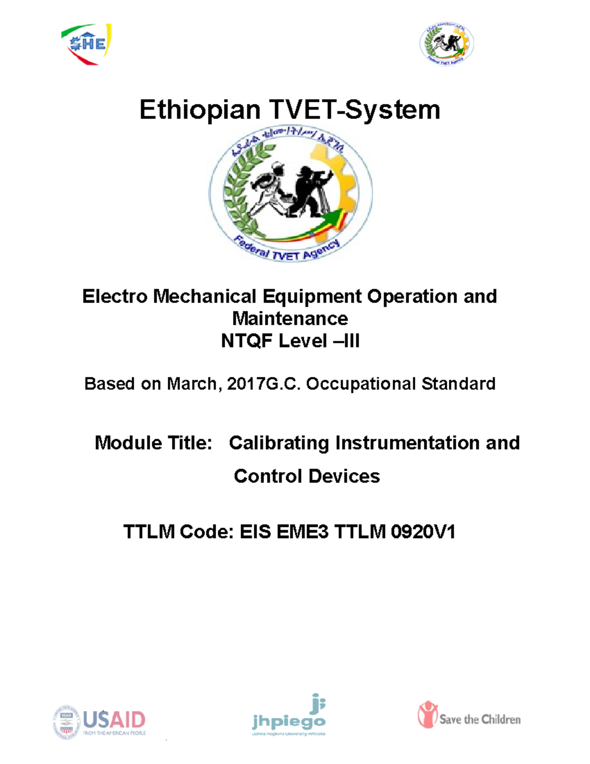 EIS EME3 M08 Calibration Study Guide for Electro-Mechanical Equipment ...