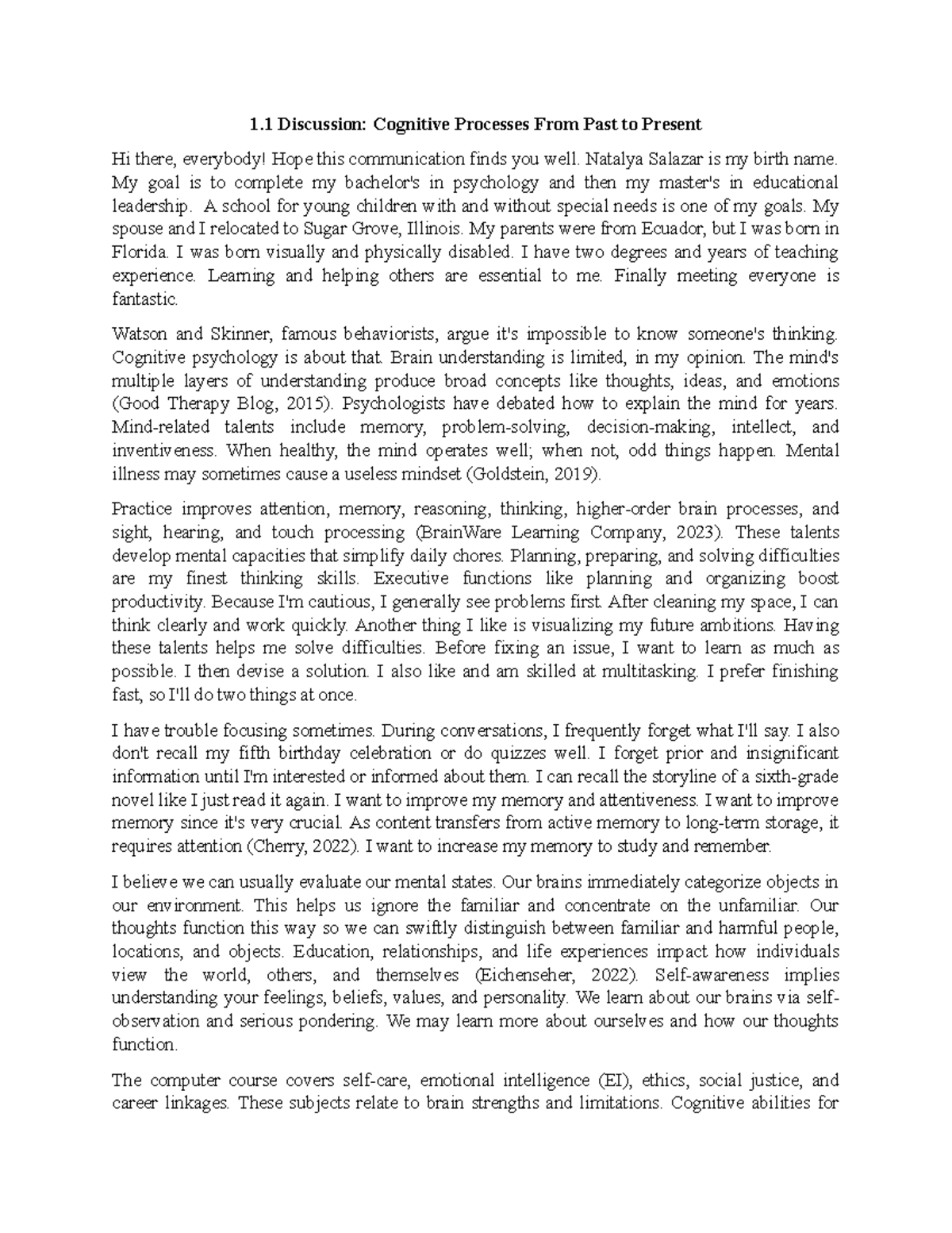 Cognitive Processes Discussion in Psychology: Past Insights & Present ...