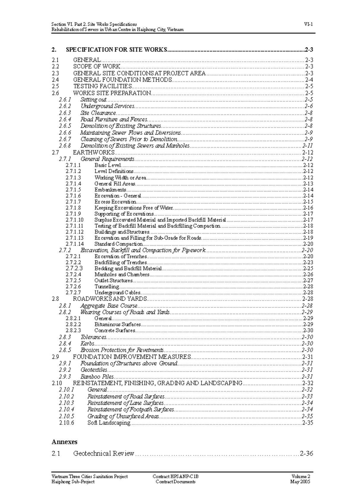 C1B Co Do Vol 2-2 Tech-Sitework Specs 270405 - Rehabilitation of Sewers ...