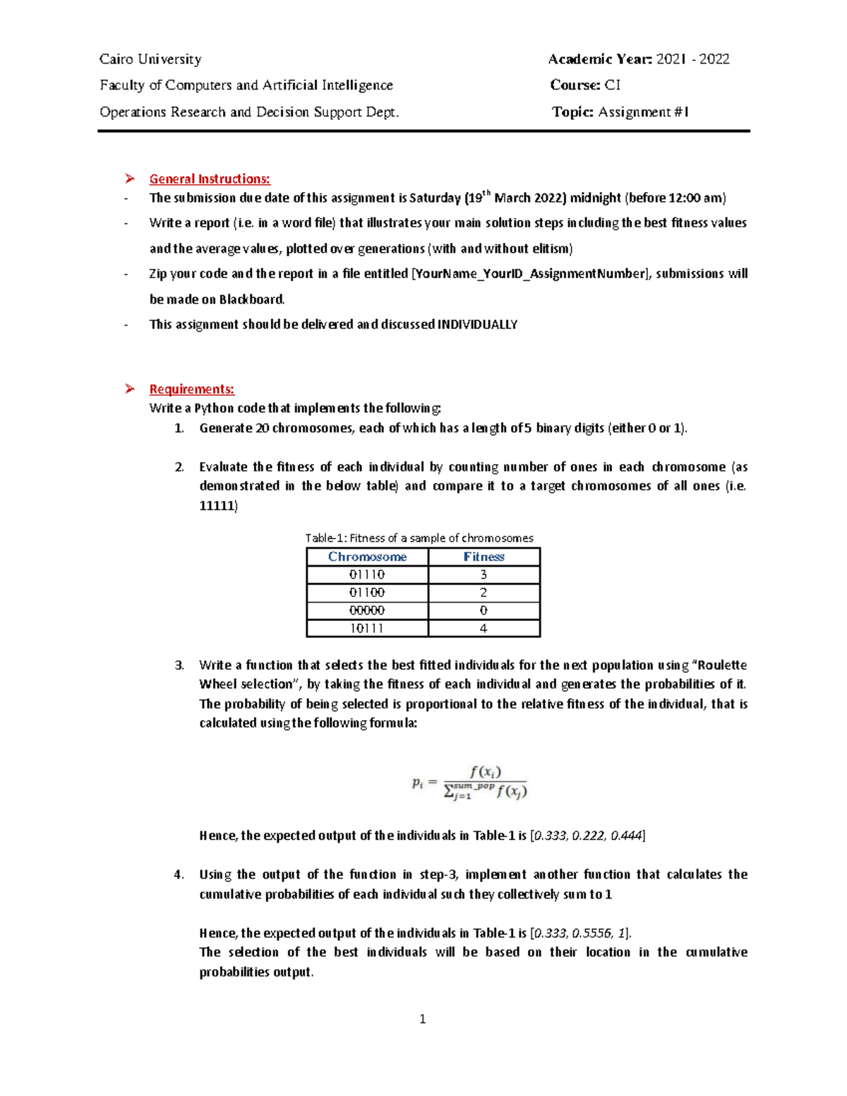 CI Ass 1 - Operations Research Assignment Overview and Python Tasks ...