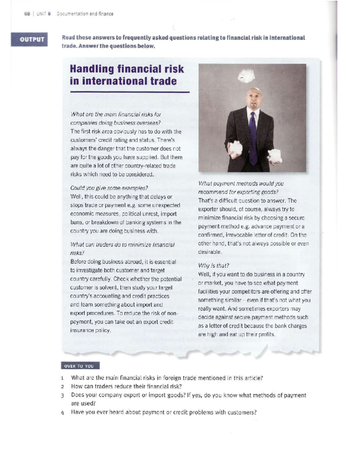 68 UNIT 8 Financial Risk Management in International Trade - Studocu