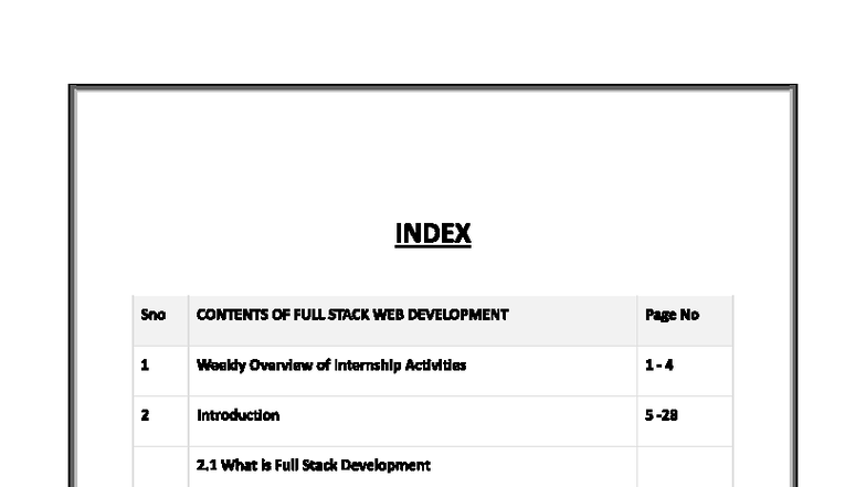 Internship Report on Full Stack Web Development (CS 234) - Studocu