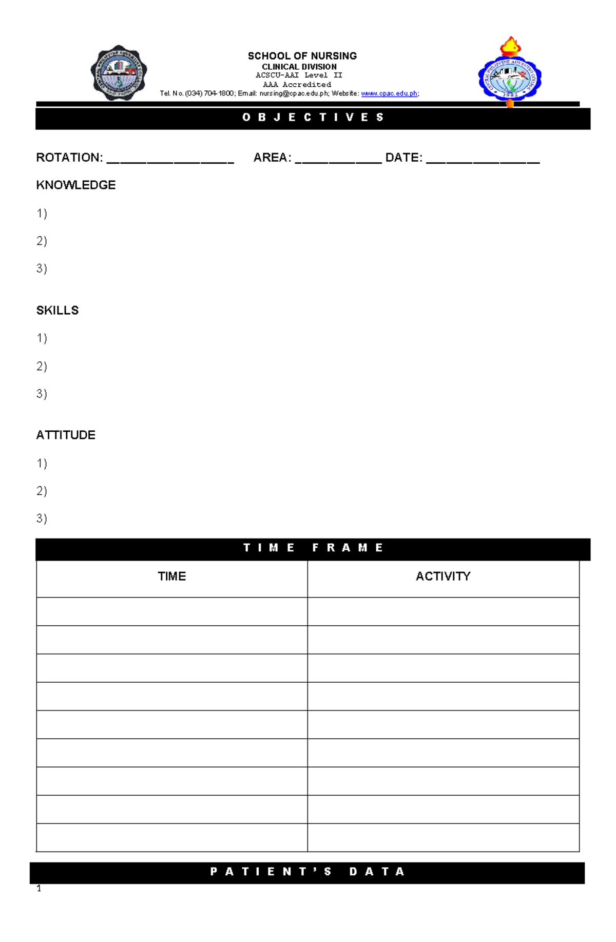 NCM 118 B RLE Clinical Rotation Requirements and Reflections - Studocu