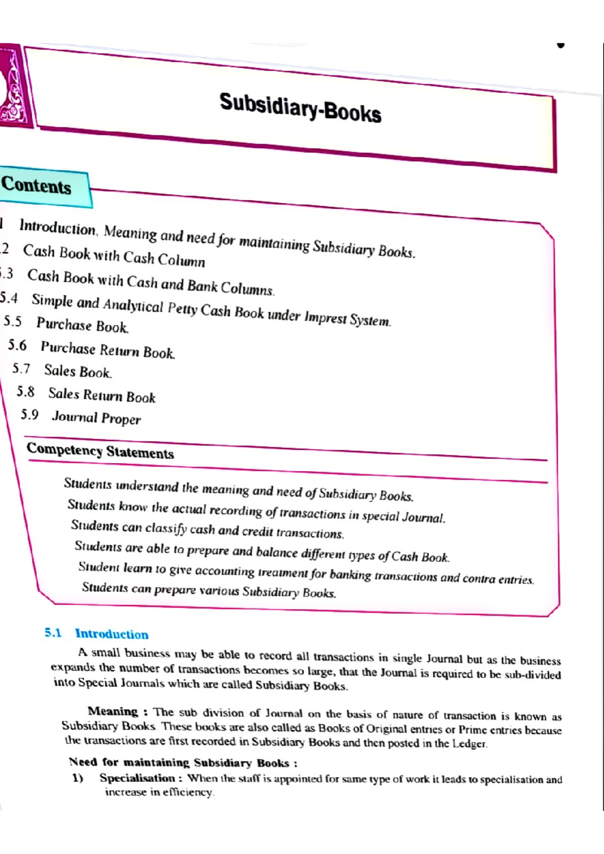 Subsidiary Books Overview and Cash Book Preparation (ACCT101) - Studocu